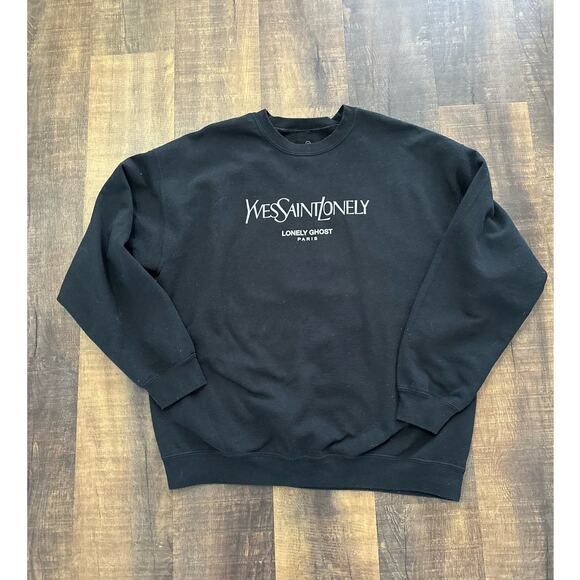 Yves Saint Lonely Ghost Ghost Unisex Crewneck Sweatshirt Size X-large - Picture 1 of 7